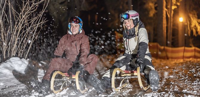 Tobogganing in Warth-Schröcken.